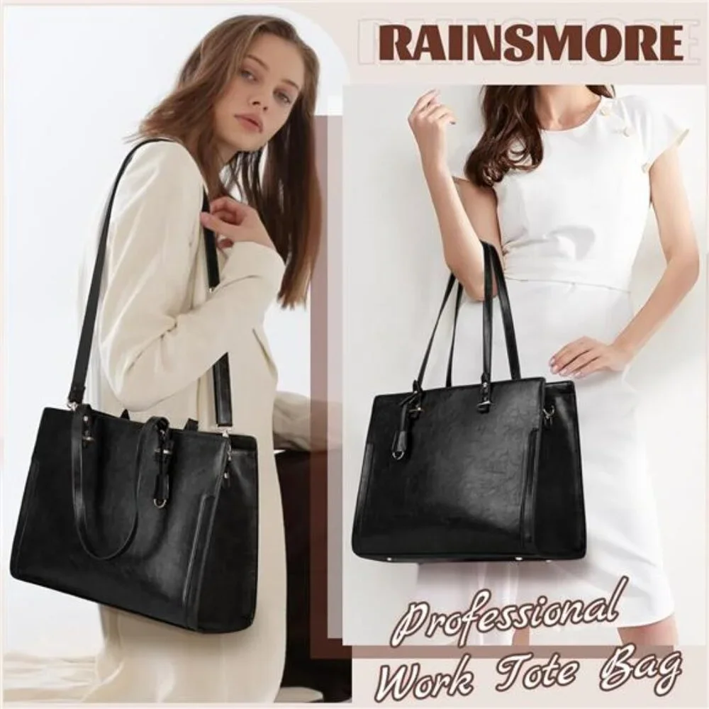 Laptop Bag for Women 15.6 Inch Vintage Leather Professional Work Tote